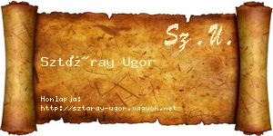 Sztáray Ugor névjegykártya